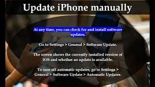 Update Iphone Manually