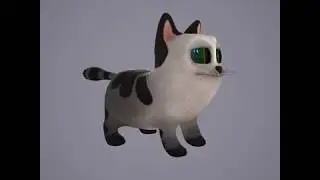 Cartoon cat rotate