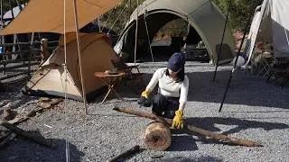 Sunny Winter Day Camping Cozy Moments with My Doggy