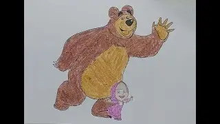How to Drawing and Coloring Masha and the Bear For Kids