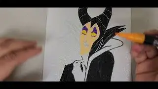 How to draw MALIFICENT in Posca Markers #howtodraw