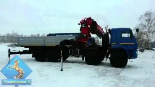Кран-манипулятор Чайка VR85-4S на шасси бортового Камаз-6560