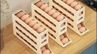 Automatic Rolling Refrigerator Egg Storage Box #egg #eggbox