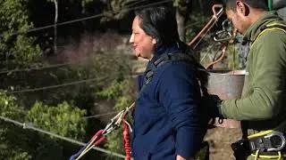 My mom jumped 160m Bungy at Bhote Koshi River, Nepal