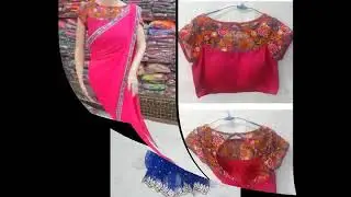 100 % new stunning designer sarees with blouse collections