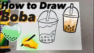 How to Draw a Boba Drink - EASY step by step for kids 