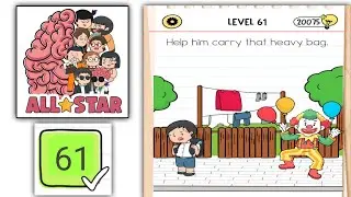 Brain test All Star level 61 help him Carey that heavy bag