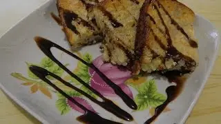 Запеканка из творога, макарон и банана.
