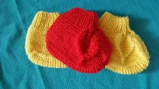 Пинетки с листочками (двумя спицами)
