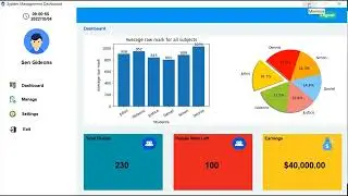 Link real Graph and Pie Chart  to Python Tkinter Dashboard | Modern Feel GUI Using Python Tkinter