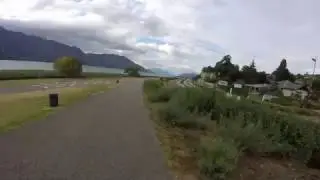Cycling along Lake Annecy