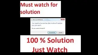 You need to format the disk before you can use it Fix!! - Howtosolveit by Digital Tech Nepal