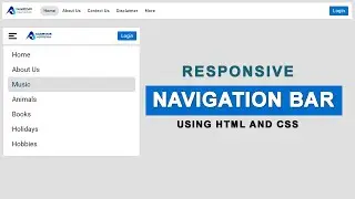 How to create responsive navigation bar using html and css | navigation html css