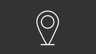 Animated location white line icon