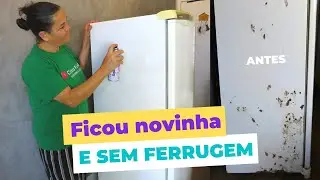 SALVEI A GELADEIRA ENFERRUJADA 🤩 veja como pintar a geladeira em casa | Coisas Fáceis