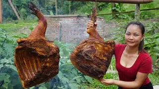 Process of making smoked pork thighs, Building a life in the mountains with my children, 2 years