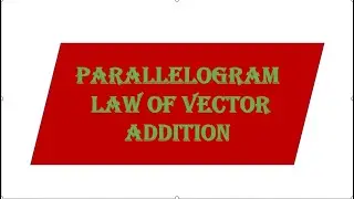 PARALLELOGRAM LAW OF VECTOR ADDITION.