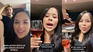 Depois de um dia bem corrido Laura resolveu curtir a noite em casa e tomar um vinho🍷