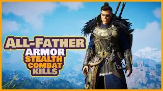 Assassin's Creed Valhalla Dawn of Ragnarok All-Father Armor Stealth Combat Kills ( NO HUD )