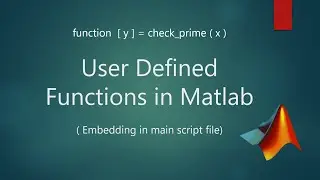 23c: Embedding User Defined Functions in Matlab Script file (Urdu) | User Defined Function in Matlab