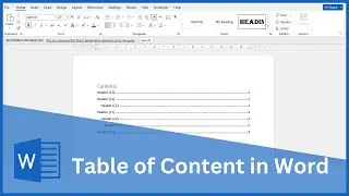 How to insert Table of Contents in Word (Step by Step) | Microsoft Word Tutorial: Table of content