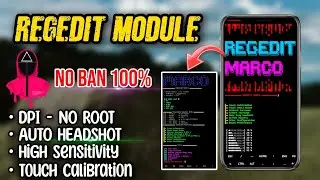 REGEDIT MARCO!!😱 | Game Configs No Root | High Touch Sensitivity & DPI Enable | Marco Regedit Module