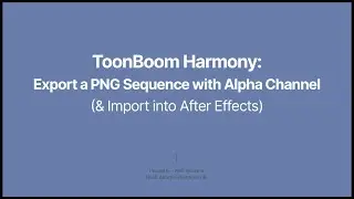 ToonBoom Harmony: Export Animation with Alpha Channel