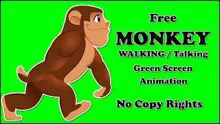 Free Monkey Walking Talking Green Screen Animation