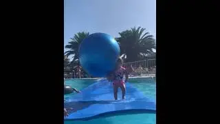 Ball Hits Girl at Pool