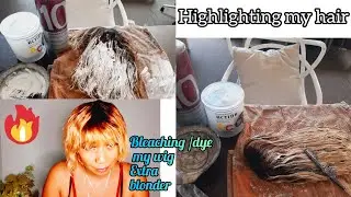 Dye and Bleaching my Hair Wig Blonde Using this Highlighter Bleach