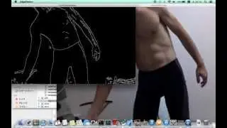 筋トレ前の体のエッジ抽出Canny変換