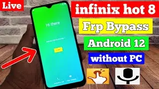 infinix hot 8 Frp Bypass Android 12 Without pc latest security Google account bypass mic not working