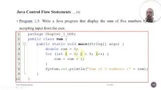 Lecture 6: Control Flow Statements and Exception Handling in Java