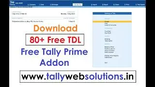 Quick Download 70+ Free Tally Prime TDL | Free Premium TDL Source Code | Visit tallywebsolutions.in
