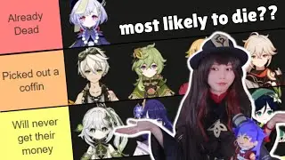 Hu Tao ranks Genshin characters based on likelihood of death