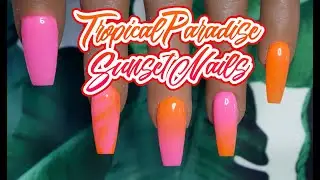 Tropical Paradise Sunset Nails