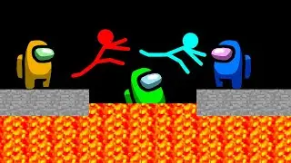 Stickman VS Among Us: Impossible Obstacle Course - AVM Shorts Animation