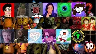 Youtubers as FNAF characters | Five Nights At Freddy's 10th Anniversary Special