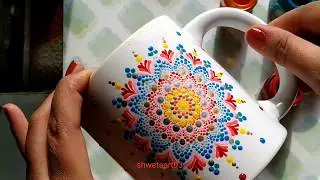 Dot painting on mug - complete video tutorial. Material list in description box.. please check.. ❤️