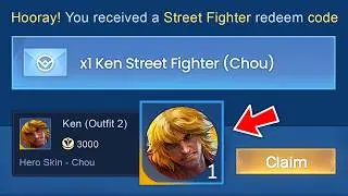 CLAIM FREE Chou 'Ken' Street Fighter Skin in MLBB (REDEEM CODE)