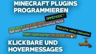 Klickbare und Hoverbare Nachrichten programmieren! Minecraft Plugins Programmieren | Deutsch