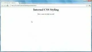CSS Tutorial 6 - Internal CSS Styling