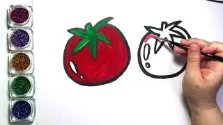 【How to draw Tomatoes】 Easy drawing for kids.