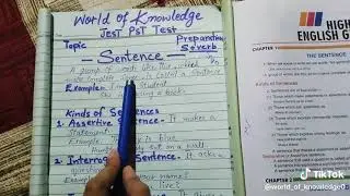 IBA Test Preparation English grammar Wren and Martin part 1 topic sentence 