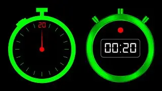 Stopwatch 20 Second No Copyright - Neon Green Frame