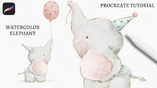 How to Digitally Paint a Cute Watercolor Elephant in Procreate | Illustrate Storybook Characters