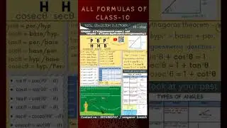 formulas of class-10 maths. short notes of class 10