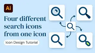 Designing four different search icons from one simple icon - Adobe Illustrator tutorial | NQdesign