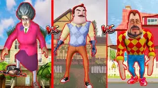 BÜYÜK KAPIŞMA BAŞLIYOR. EN KÖTÜ KİM ? 😲 Hello Neighbor vs Dark Riddle vs Scary Teacher