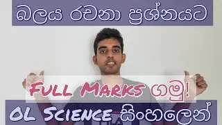 OL Science Sinhala | බලය රචනා ප්‍රශ්නෙට 20ම ගමු | Grade 10 Science Lessons